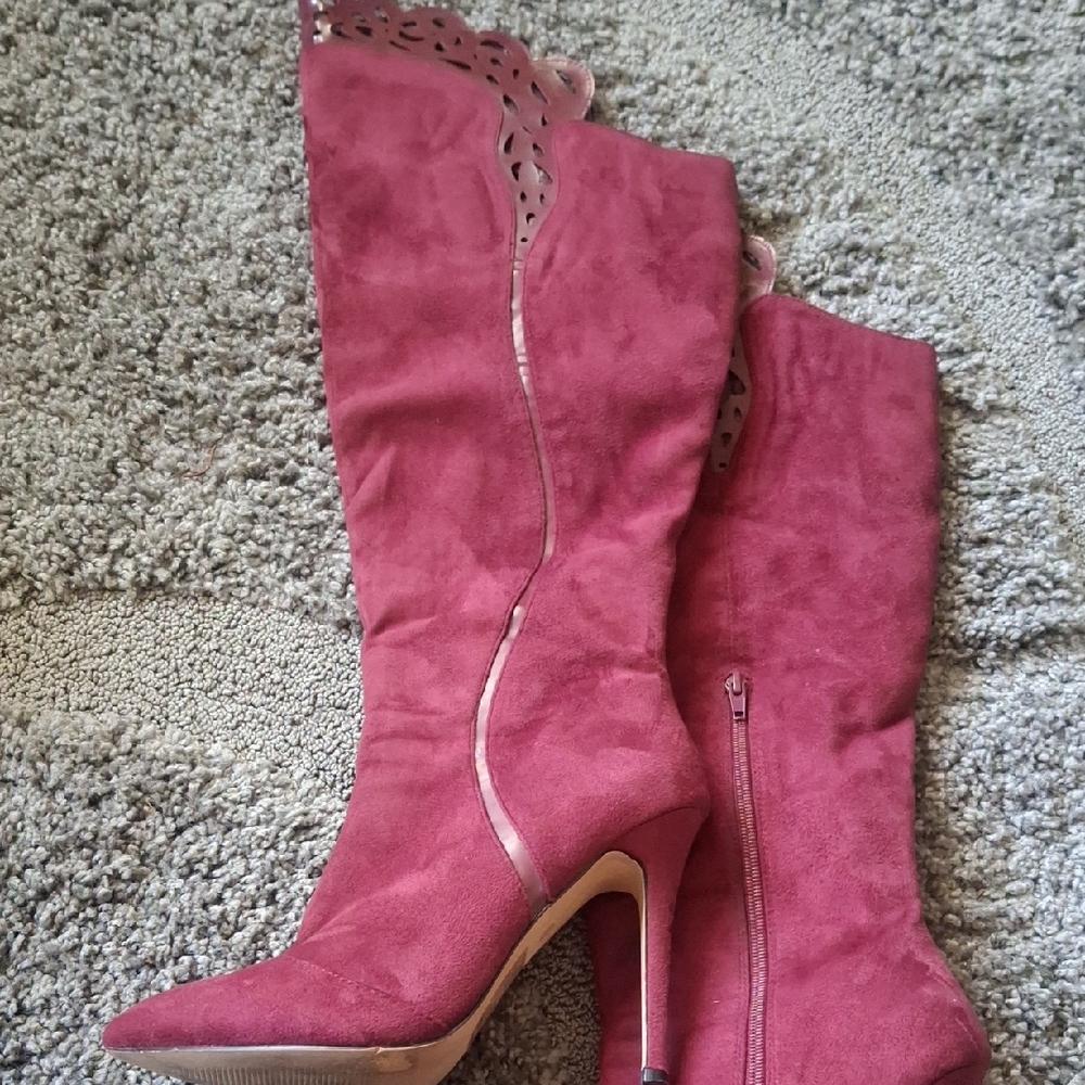 Elegant Pink Knee-High Women's Boots